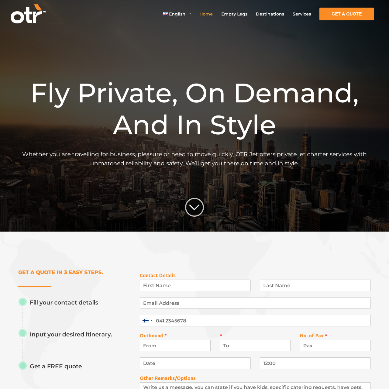 Otrjet.com Web Design Project